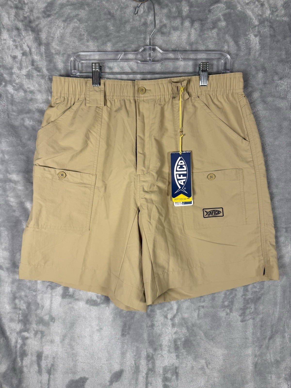 NEW AFTCO The Original Fishing Shorts Long Mens 36 Tan Khaki 8\ NEW AFTCO The Original Fishing Shorts Long Mens 36 Tan Khaki 8\