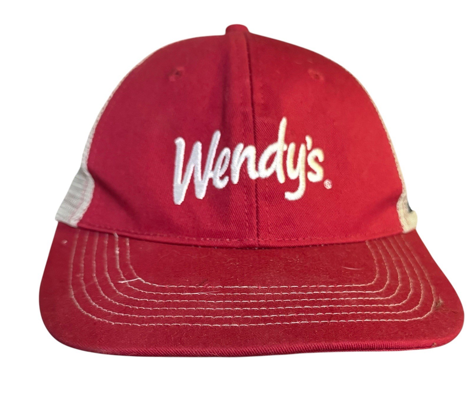 Wendy\'s Employee Work Uniform Red Adjustable Mesh Snapback Baseball