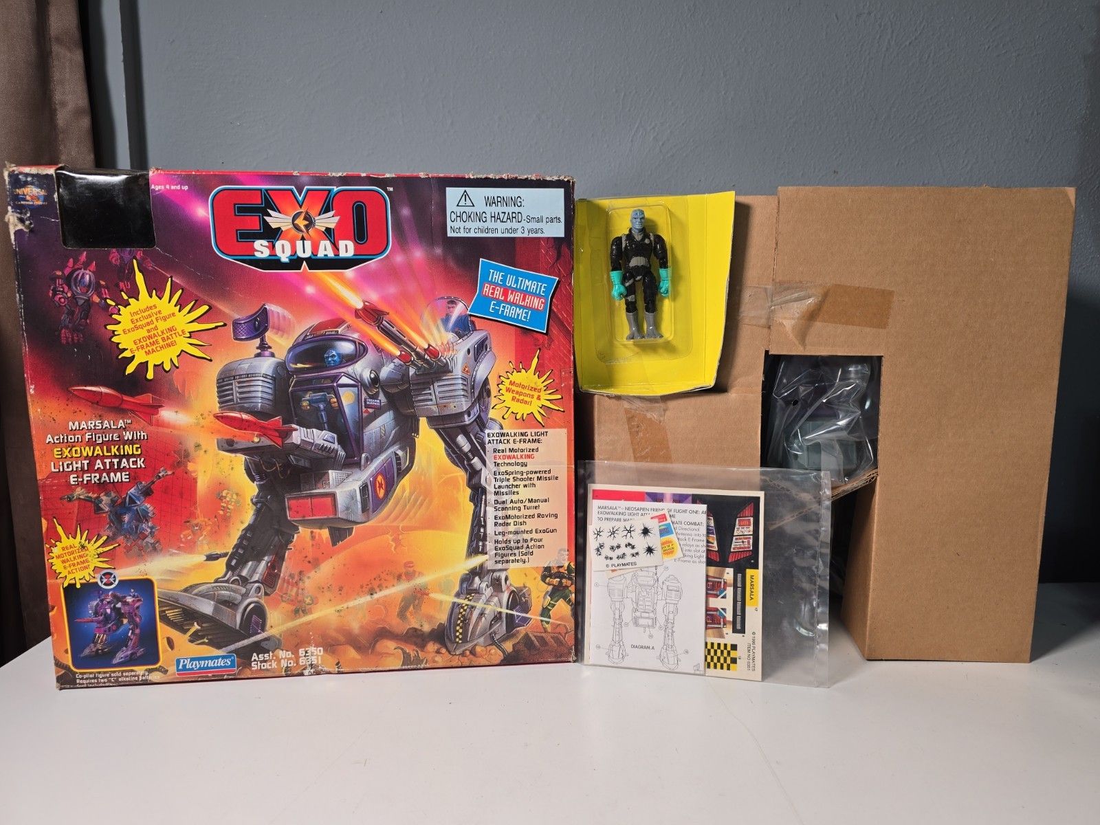 RARE Exo Squad Marsala Light Attack E-Frame Motorized Figure 1995 DAMAGED BOX