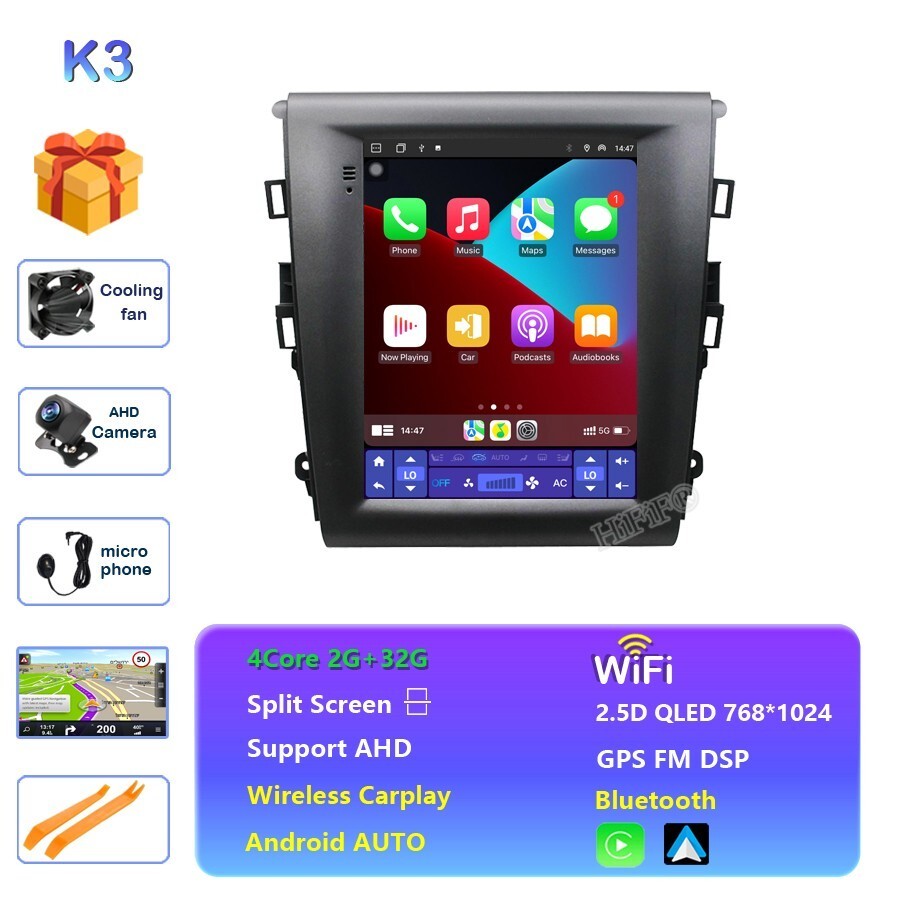 10.4\'\' Android 15 Stereo Radio Navi GPS Player For Ford Fusion Mondeo 2013-2020
