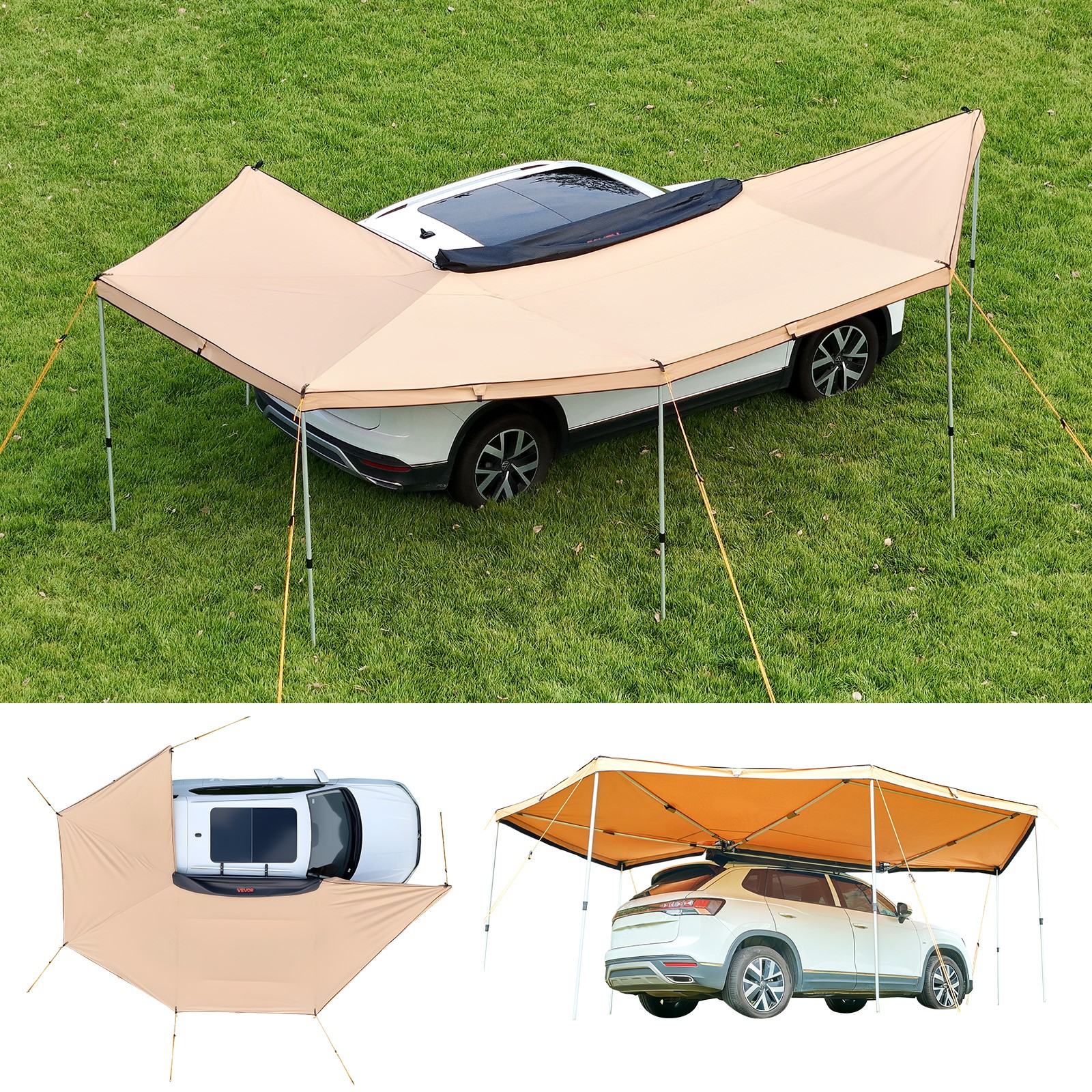 VEVOR 270 Degree Awning 133 sq.ft Waterproof UV50+ Passenger Side Vehicle Awning VEVOR 270 Degree Awning 133 sq.ft Waterproof UV50+ Passenger Side Vehicle Awning