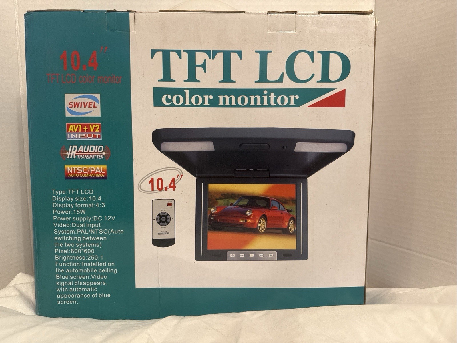 Car Drop Down 10.4” TFT LCD Color Video Monitor  Screen