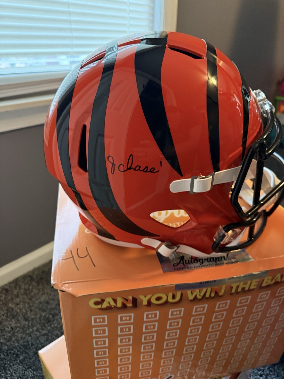 Cincinnati Bengals Jamar Chase Signed Football Helmet NFL Authentic Replica Cincinnati Bengals Jamar Chase Signed Football Helmet NFL Authentic Replica