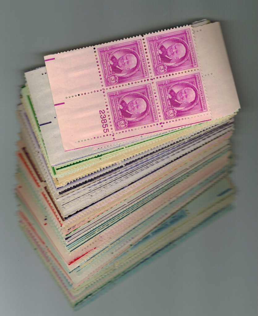 A group of 100 different  1 cent through 8 cent plate blocks Mint NH OG 