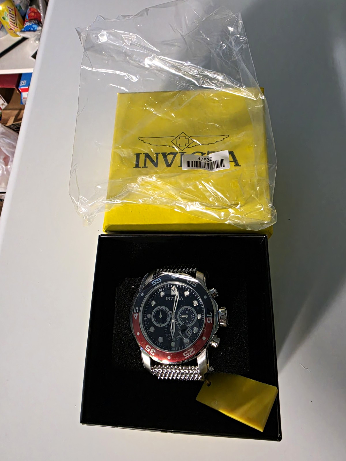 Invicta Pro Diver Men\'s 48mm Quartz Chrono Date 200m Black Dial SS Box