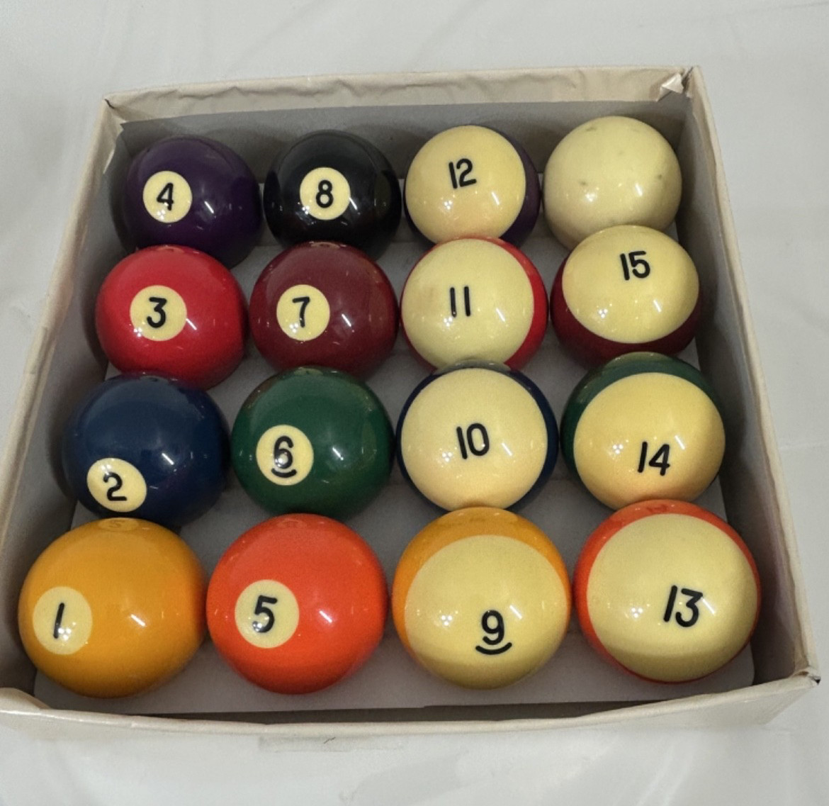 Vintage Sears Belgium Pool Balls w/ Box 2 1/4\