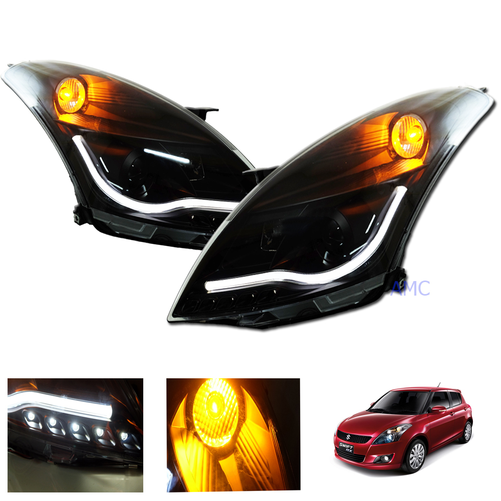 FIT SUZUKI SWIFT 2010 - 2016 HEAD LAMP LIGHT SMOKE CCFL LED PROJECTOR FIT SUZUKI SWIFT 2010 - 2016 HEAD LAMP LIGHT SMOKE CCFL LED PROJECTOR