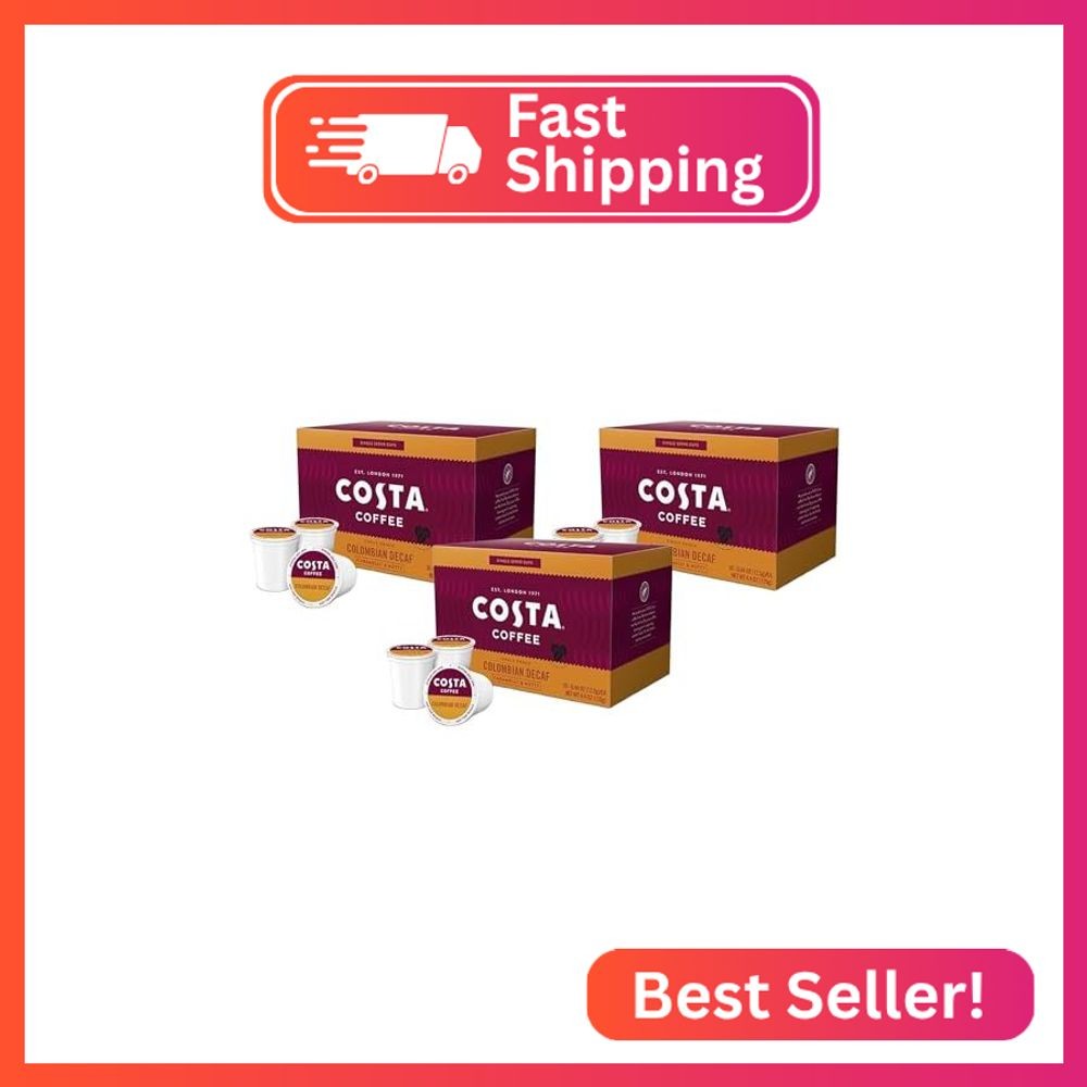 Costa Coffee Colombian Decaf Single Serve Pods - Single Origin - 10 ct Box (Pack