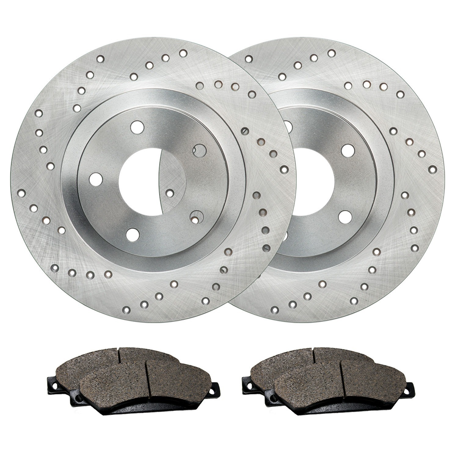 Front Drilled Brake Rotors + Pads for Chevy Silverado 1500 GMC Sierra 1500 Front Drilled Brake Rotors + Pads for Chevy Silverado 1500 GMC Sierra 1500