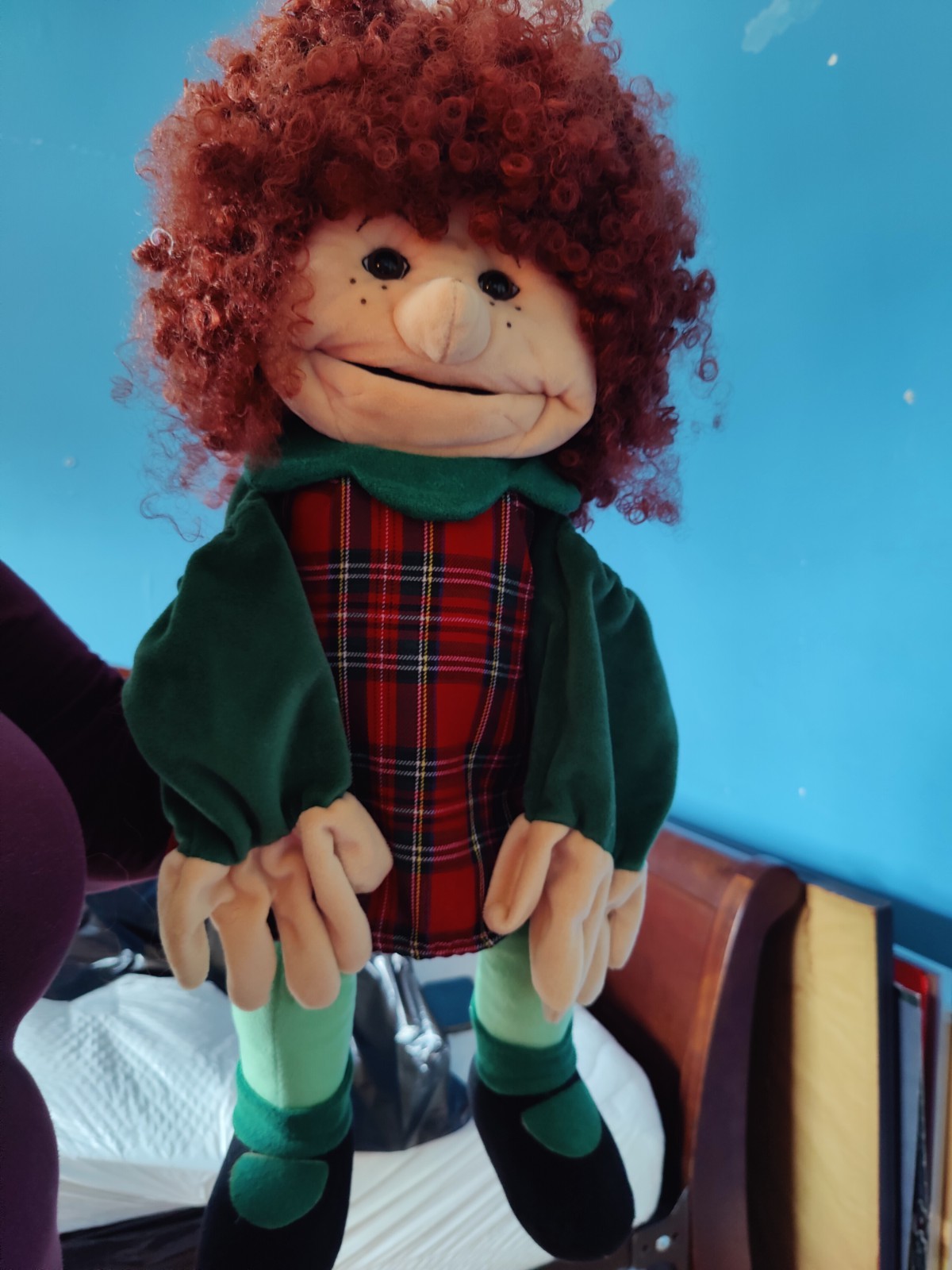 Folkmanis Hand Puppet Girl Full Body Folktails Curly Hair Stuffed Animal Plush
