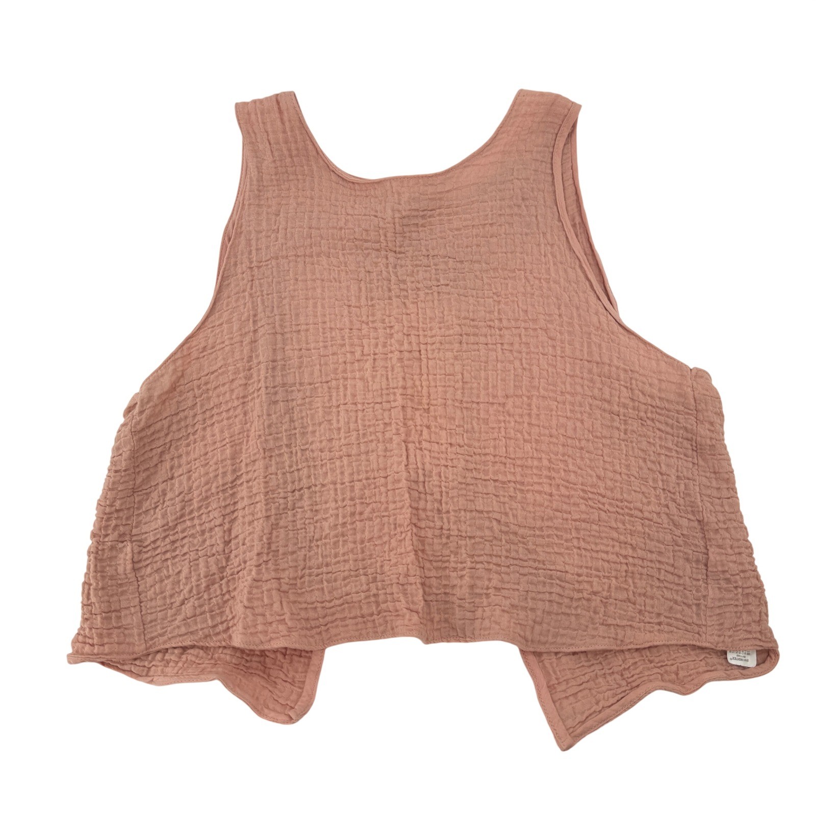 Zara Women Dusty Rose Cotton Gauze Tank Top Boho Festival Summer Open Back Large
