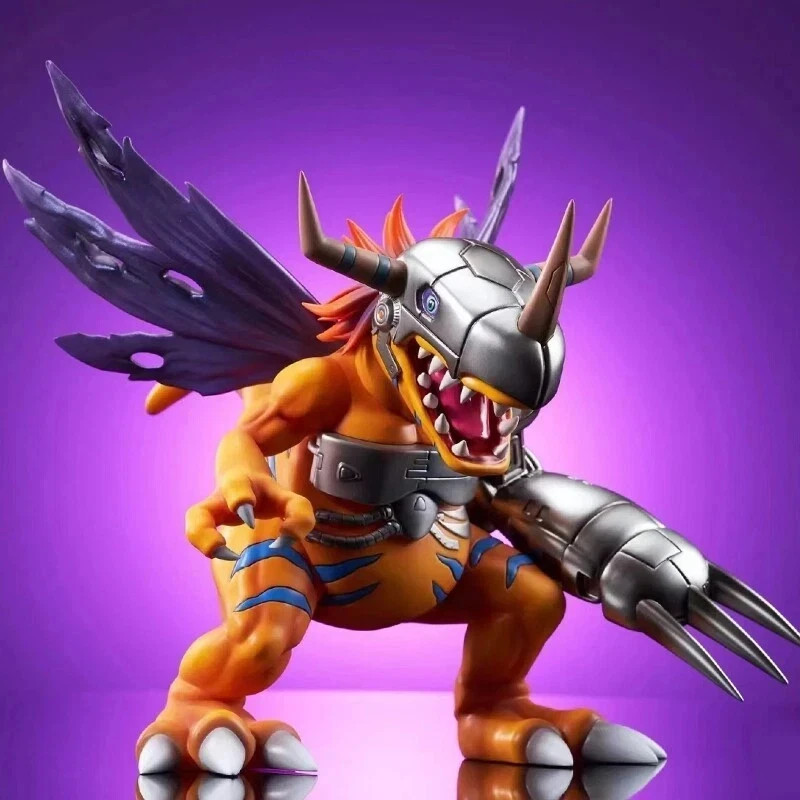 New Anime Digimon Adventure Metal Greymon Figure War Action Pvc Statue Toy Gift