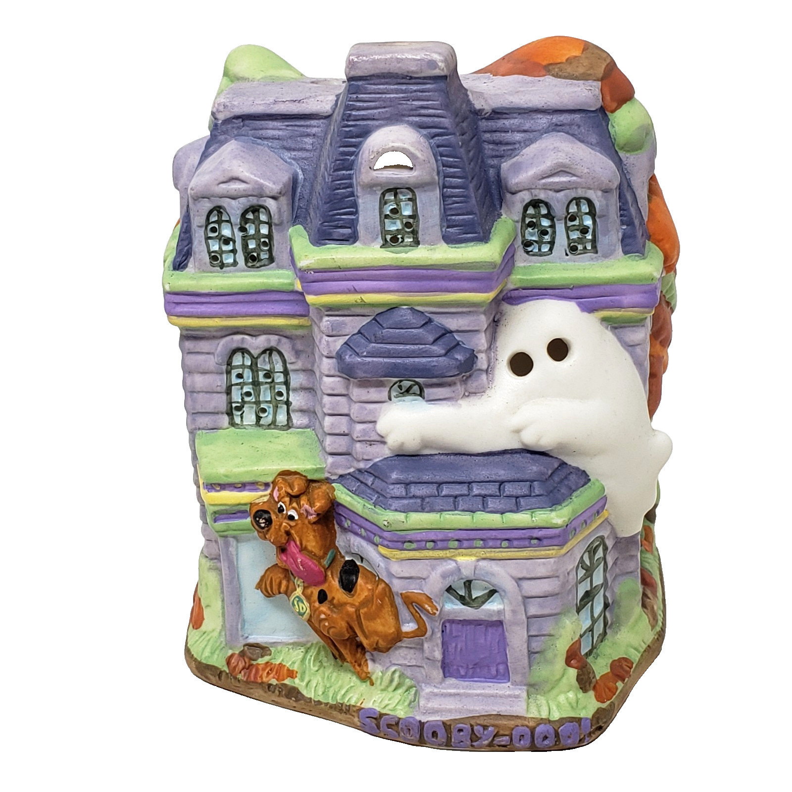 Hanna-Barbera Scooby-Doo Ceramic Halloween Haunted House Tealight Holder 2000 Hanna-Barbera Scooby-Doo Ceramic Halloween Haunted House Tealight Holder 2000