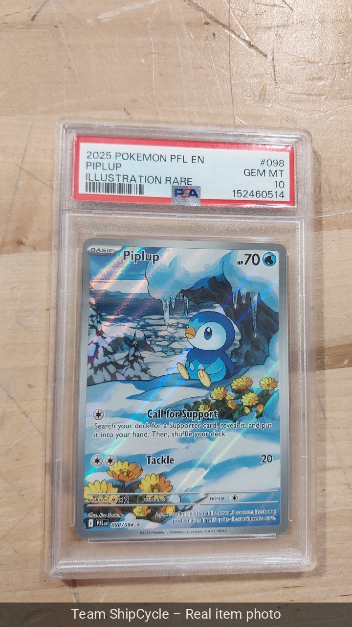 2025 POKEMON PFL ENPHANTASMAL FLAMES ILLUSTRATION RARE 098 PIPLUP PSA 10 G2U 2025 POKEMON PFL ENPHANTASMAL FLAMES ILLUSTRATION RARE 098 PIPLUP PSA 10 G2U