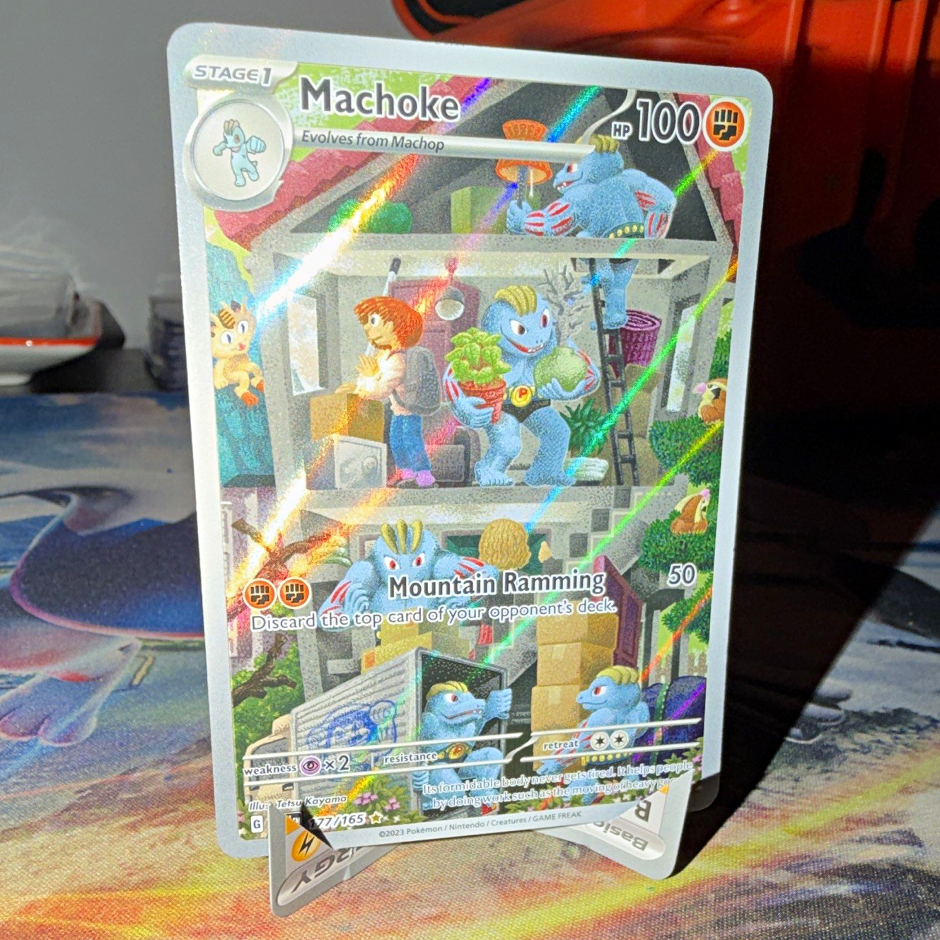 Pokemon TCG Machoke 177/165 SV151 Scarlet & Violet 151 Illus Rare Full Art Holo