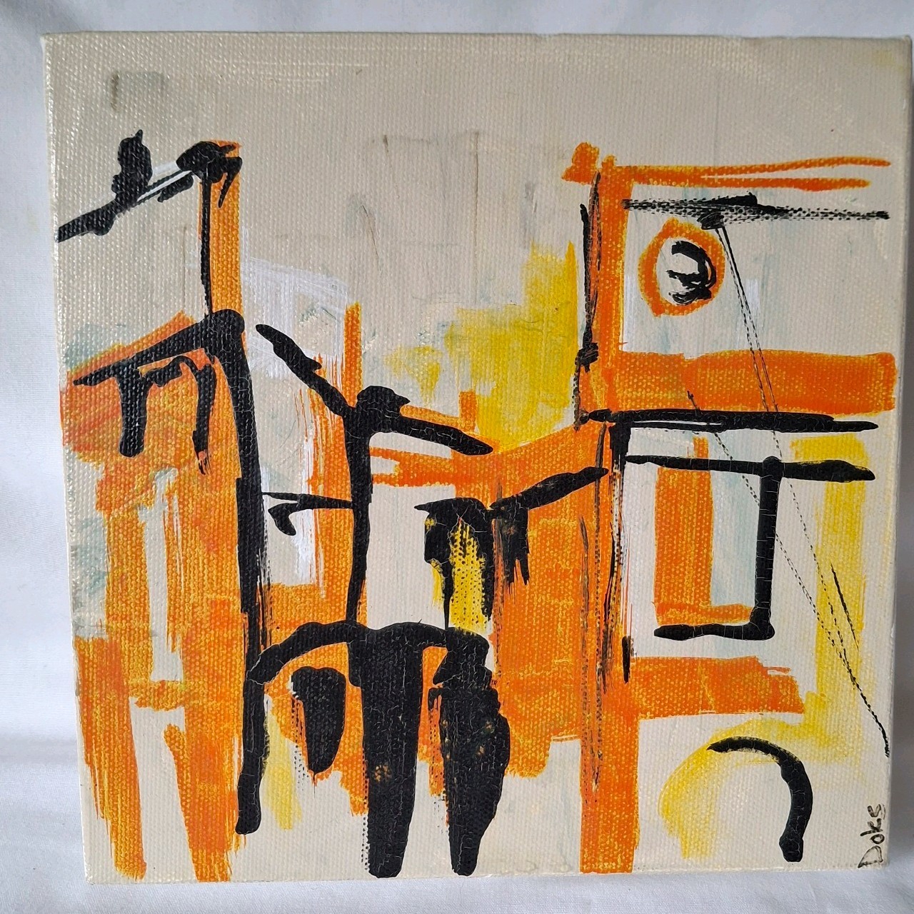Original Oil Painting 8x8 Cityscape Canvas Mini Modern 2018 Artist Doles Artwork Original Oil Painting 8x8 Cityscape Canvas Mini Modern 2018 Artist Doles Artwork