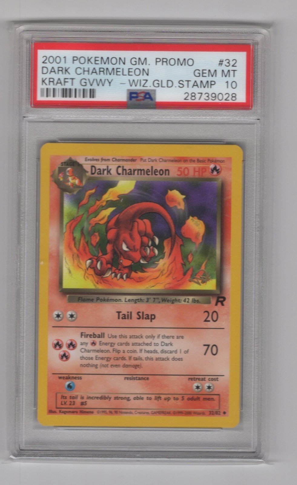 2001 Pokémon Dark Charmeleon 32 Kraft Giveaway W Stamp Promo PSA 10 2001 Pokémon Dark Charmeleon 32 Kraft Giveaway W Stamp Promo PSA 10