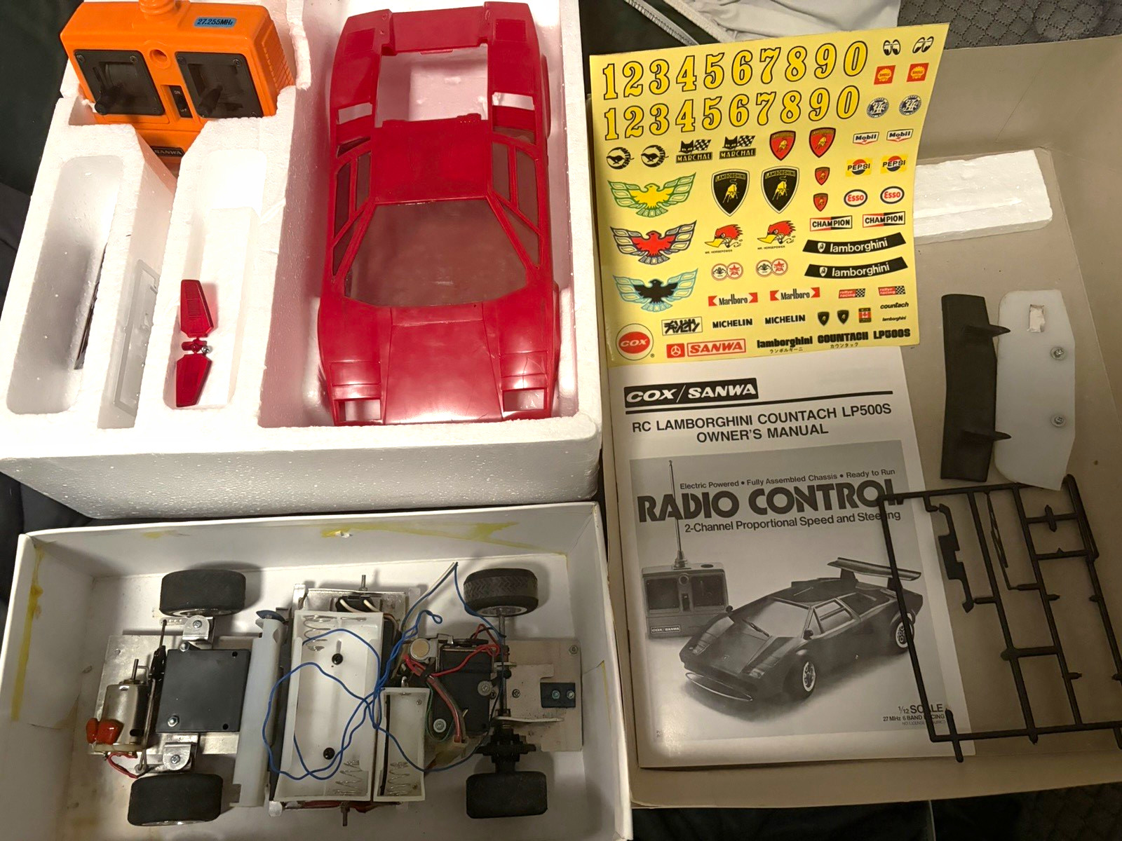 Vintage Cox/Sanwa Lamborghini Countach LP500S 1/12 Champion Series RC RTR 1978