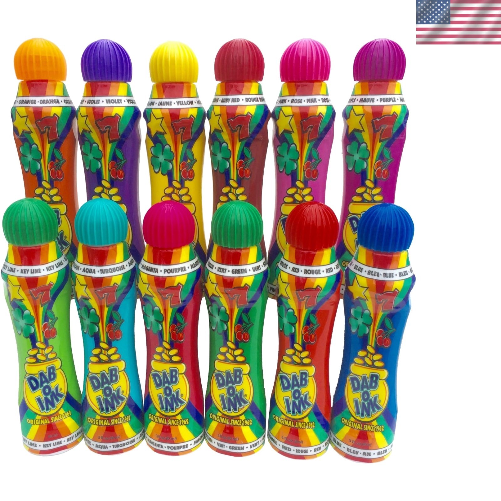 Vibrant 12-Piece Bingo Dauber Set - Easy-to-Open 3oz Markers in Mixed Colors Vibrant 12-Piece Bingo Dauber Set - Easy-to-Open 3oz Markers in Mixed Colors