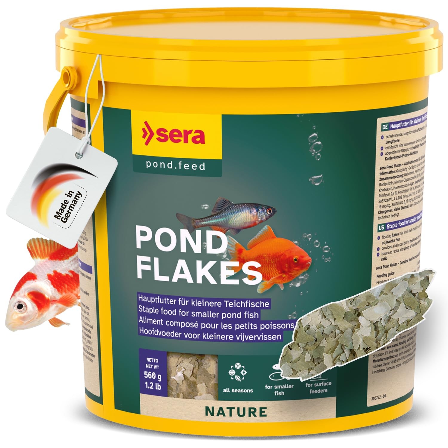 Sera Pond Flakes 1.23 Pound Natural Food for Goldfish and Juvenile Fish Sera Pond Flakes 1.23 Pound Natural Food for Goldfish and Juvenile Fish