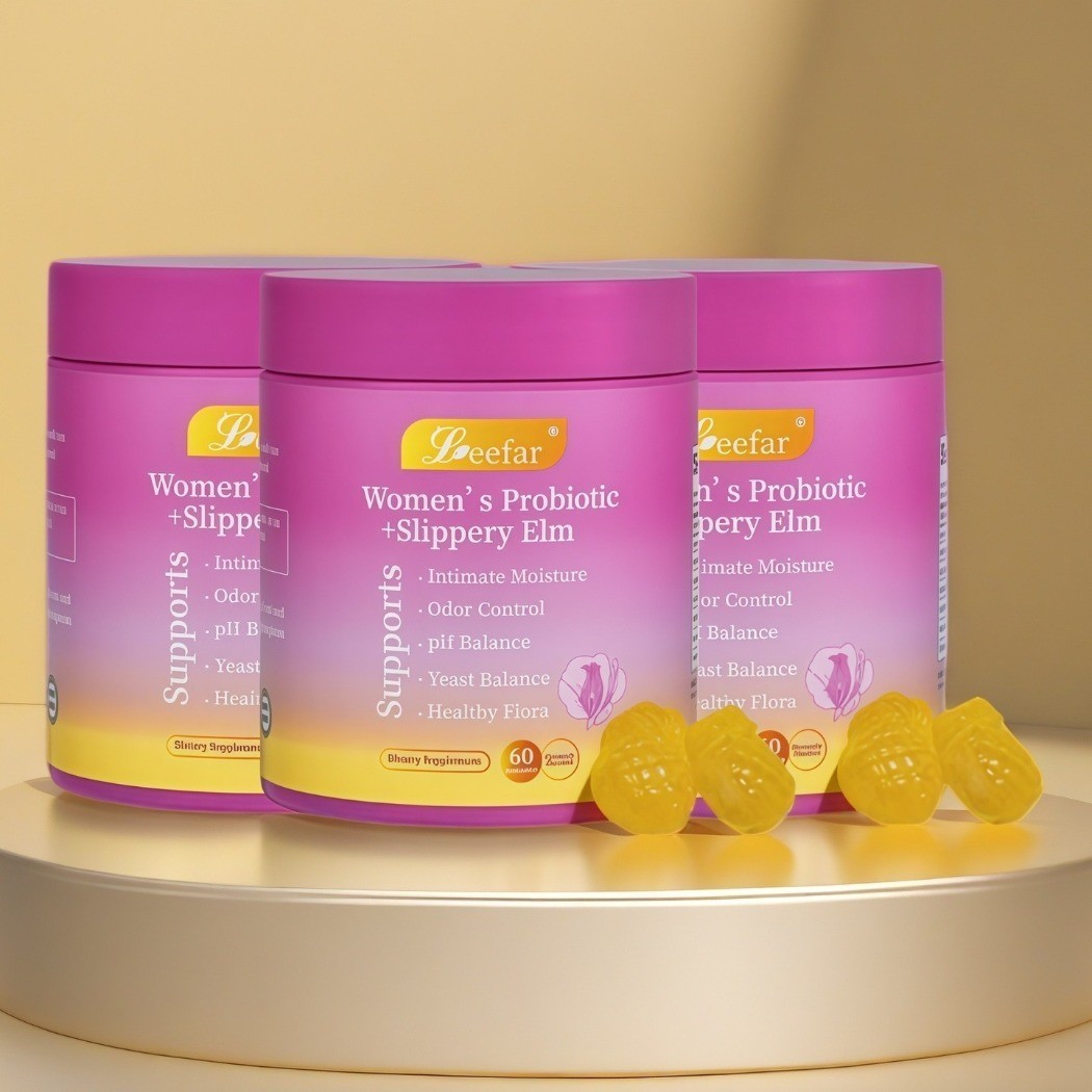 3PCS Women's Probiotic Gummies Slippery Elm Pineapple pH Balance 60 Gummies