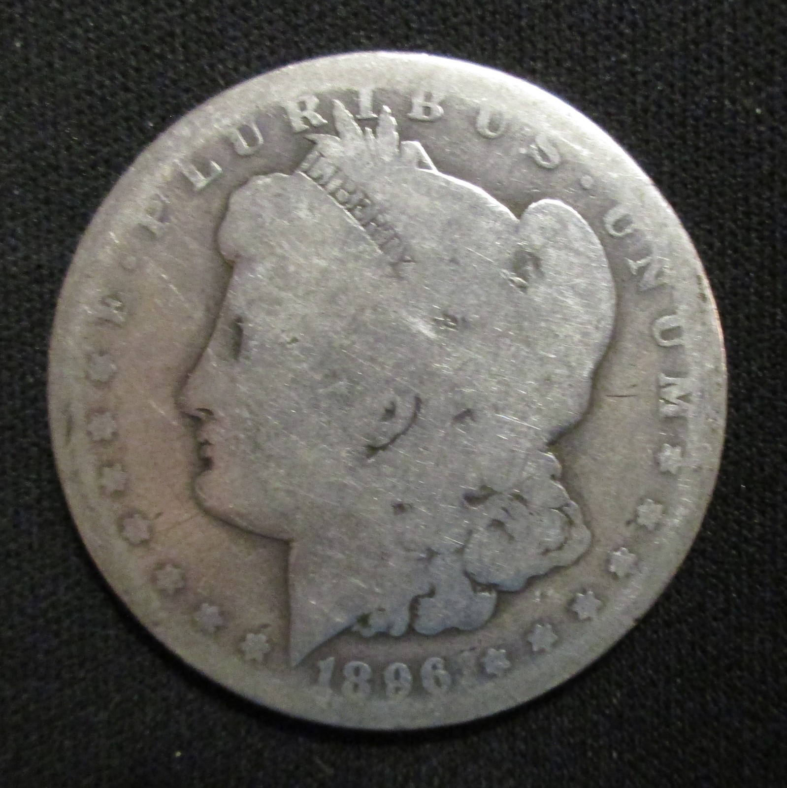 1896-O Morgan Silver Dollar-New Orleans Liberty Head-90% Silver Coin Very Worn