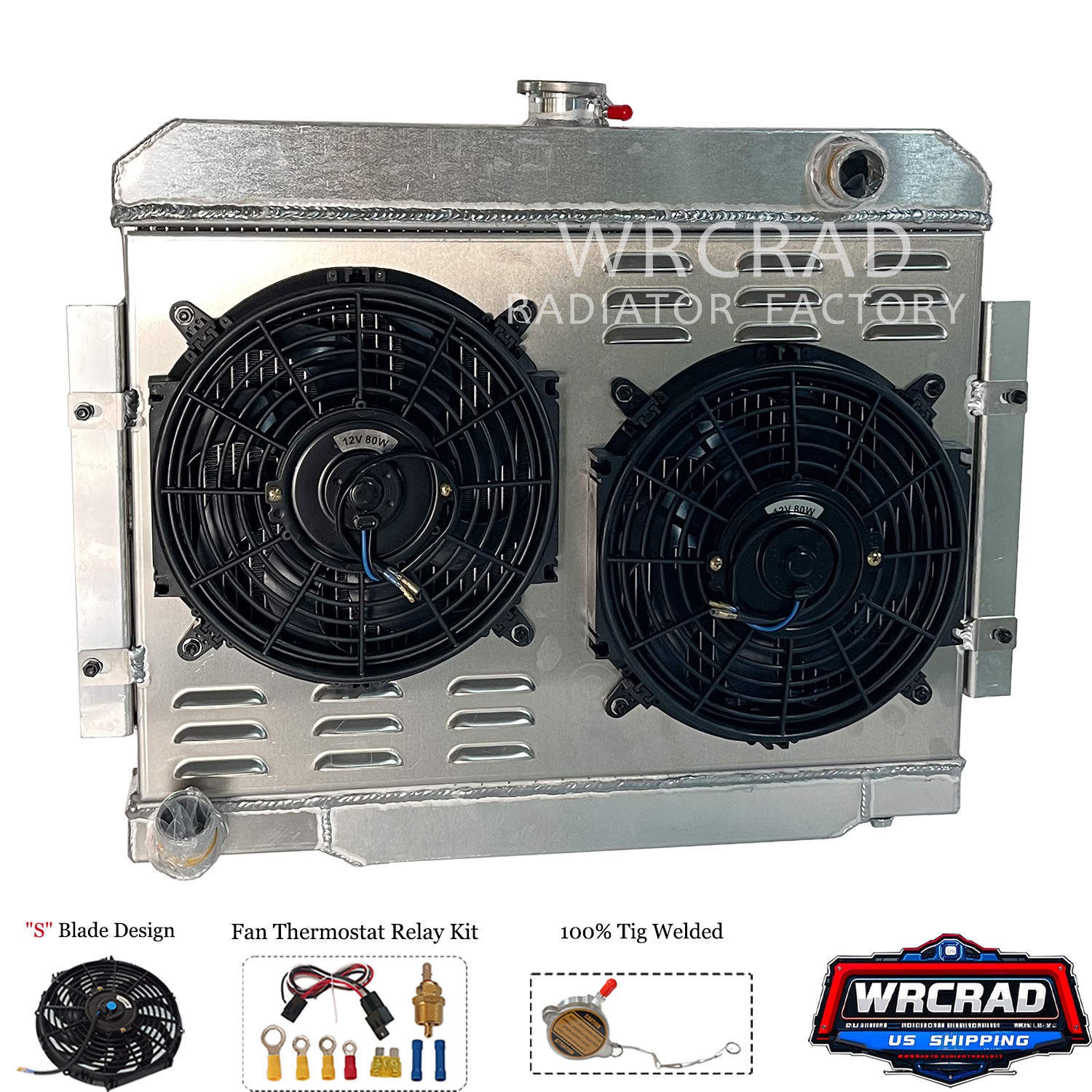 Aluminum Radiator Shroud Fan For Jeep CJ5 CJ6 CJ7 Scrambler V8 1972-1986 73 74