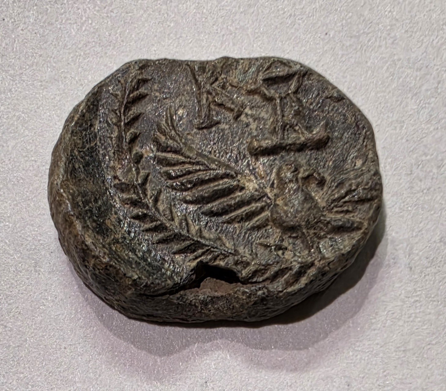 Byzantine Lead Seal Eagle Symbol & Greek Monogram Holy Land Find 21mm Authentic