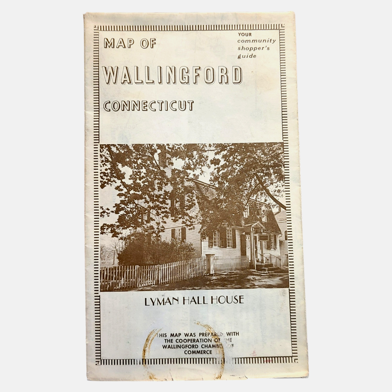 Rare WALLINGFORD Connecticut Vintage Map 1960 LOTS of PHOTOS CT