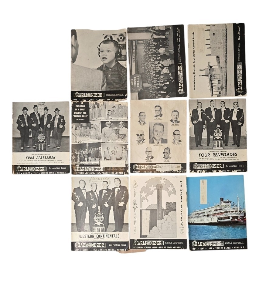 Vintage The Harmonizer Magazine Lot 10 Issues 1960s Barbershop Quartet SPEBSQSA
