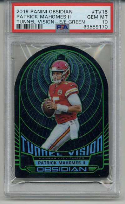 2019 PANINI OBSIDIAN TUNNEL VISION E/E GREEN PATRICK MAHOMES /25 PSA 10 LOW POP