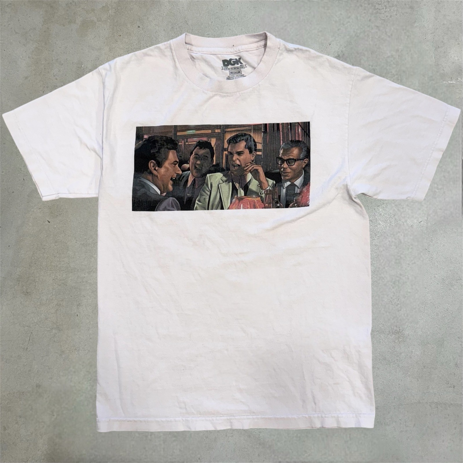 DGK Mens Goodfellas Graphic Movie T-Shirt White Size Medium Skate Streetwear Tee