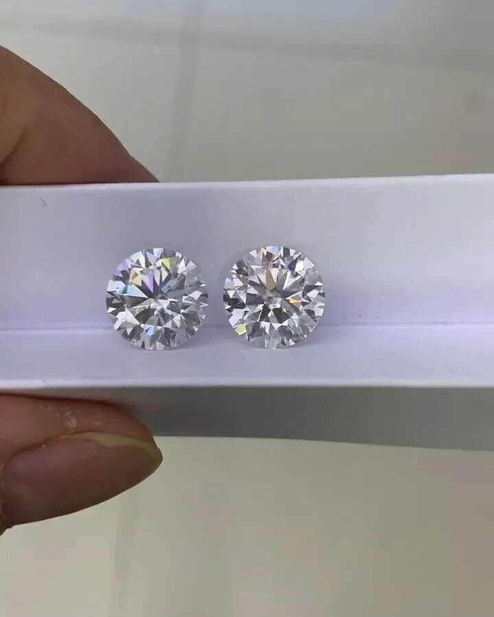 10 Pcs Lab-Grown CVD Diamond 6.50 mm Round D, FL Certified Loose Diamond