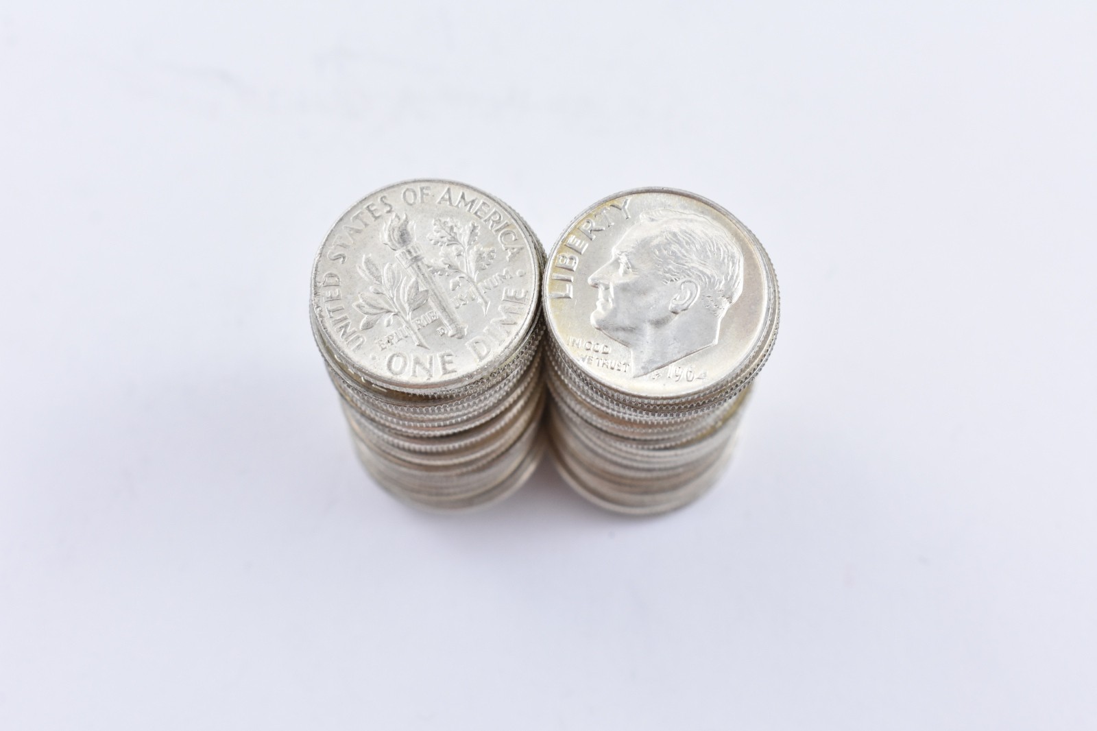 (50) 1950's-1964 BU Roosevelt Dimes 90% Silver ROLL Lot Collection