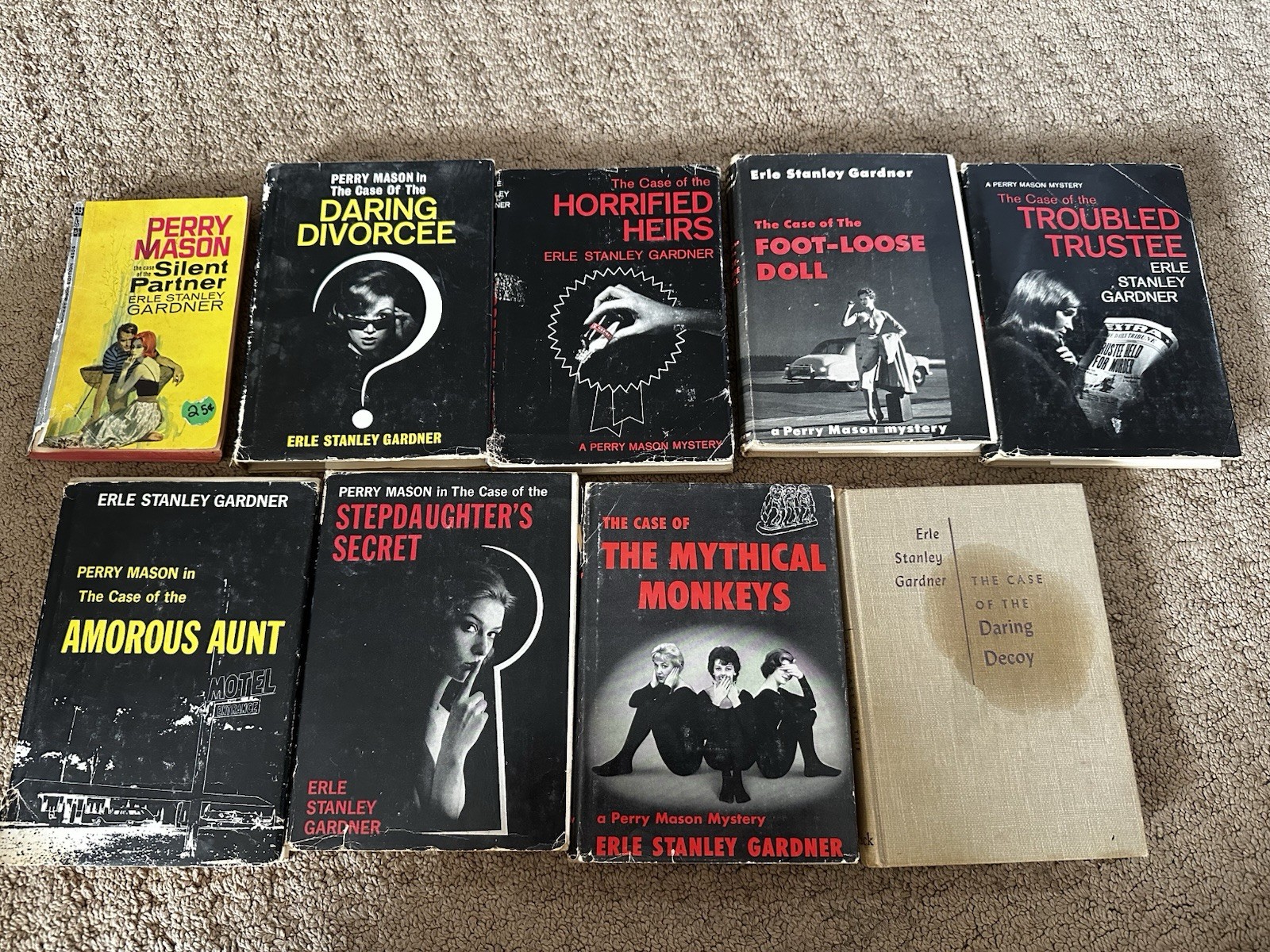 Lot of 9 Vintage Erle Stanley Gardner HCDJ Perry Mason Mystery