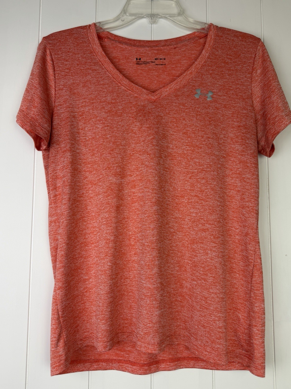 Under Armour Women’s Heathered Coral V-Neck Performance Tee Under Armour Women’s Heathered Coral V-Neck Performance Tee