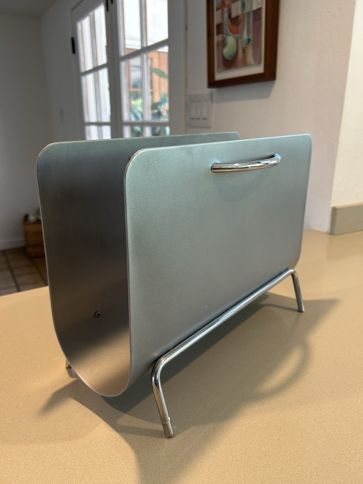Magazine Rack Vintage MCM Mid Century Sculptural Post Modern Record Holder