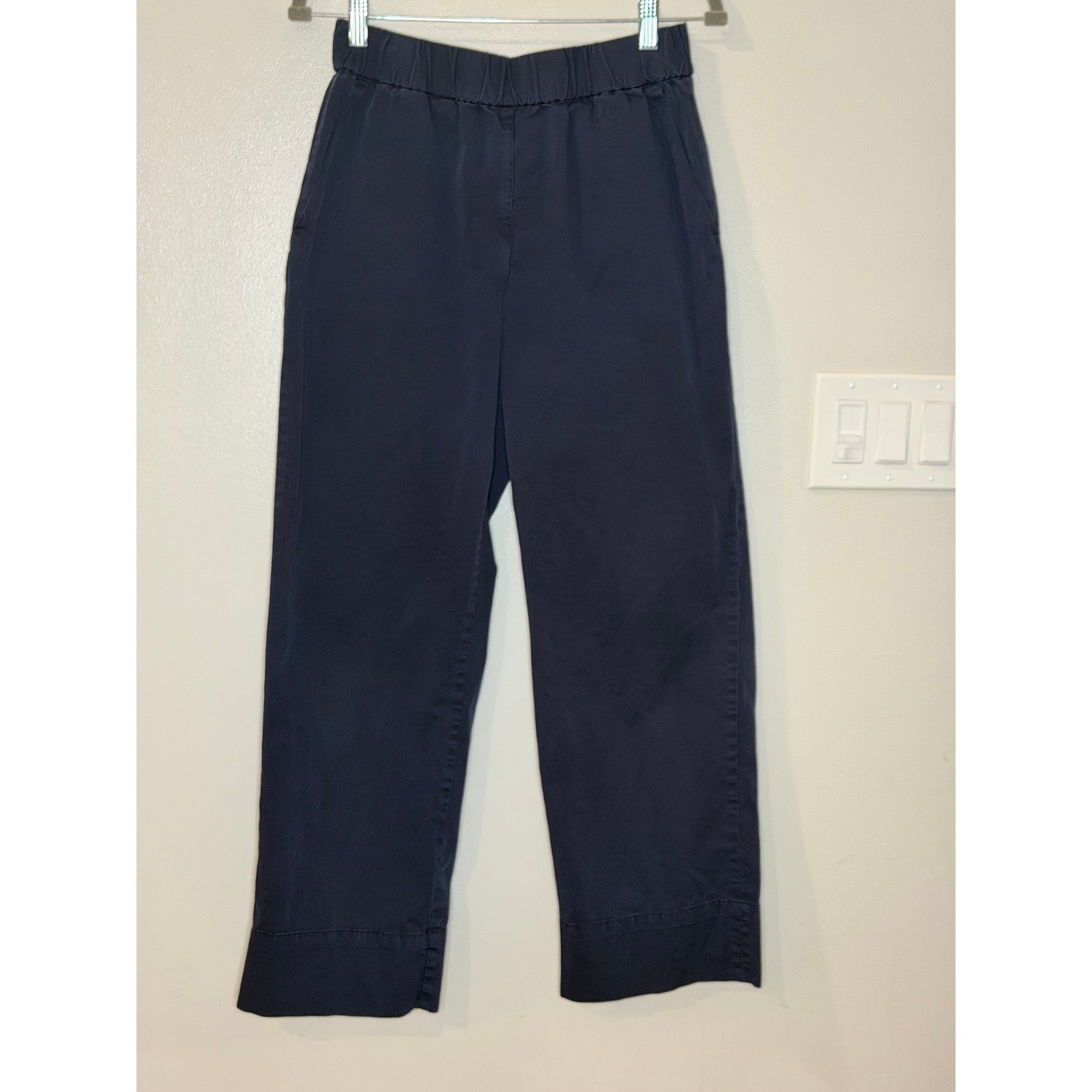 Everlane The Easy Pant Navy Blue Organic Cotton Ankle Length Pull On Medium Everlane The Easy Pant Navy Blue Organic Cotton Ankle Length Pull On Medium