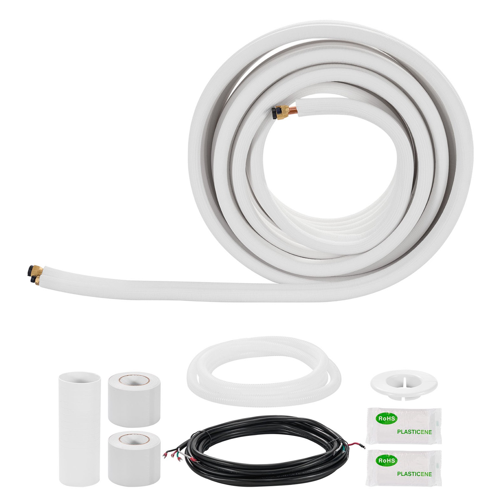 Uimoso 25ft Mini Split Line Set 3/8 5/8 OD AC Copper withInsulation and Fittings