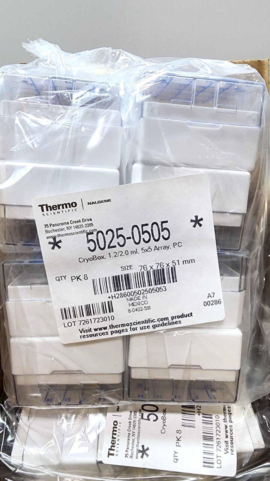 Thermo Scientific 5025-0505 CryoBoxes for (1.2 and 2 mL Vials) CASE 48
