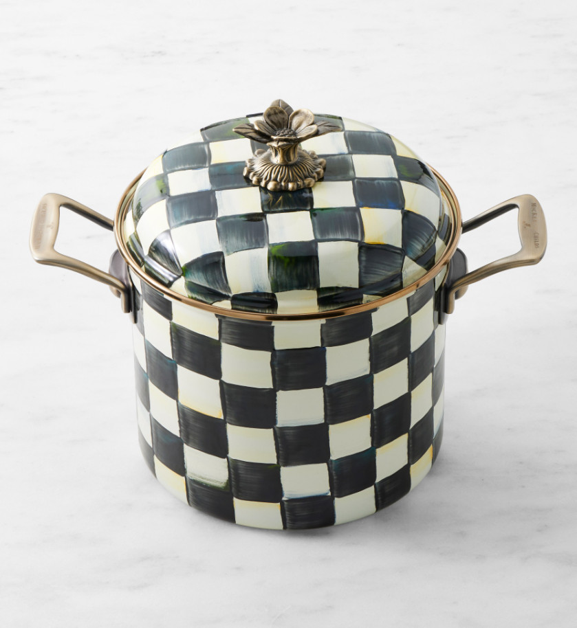 MacKenzie-Childs Stockpot, Courtly Check, 7-Qt. NEW