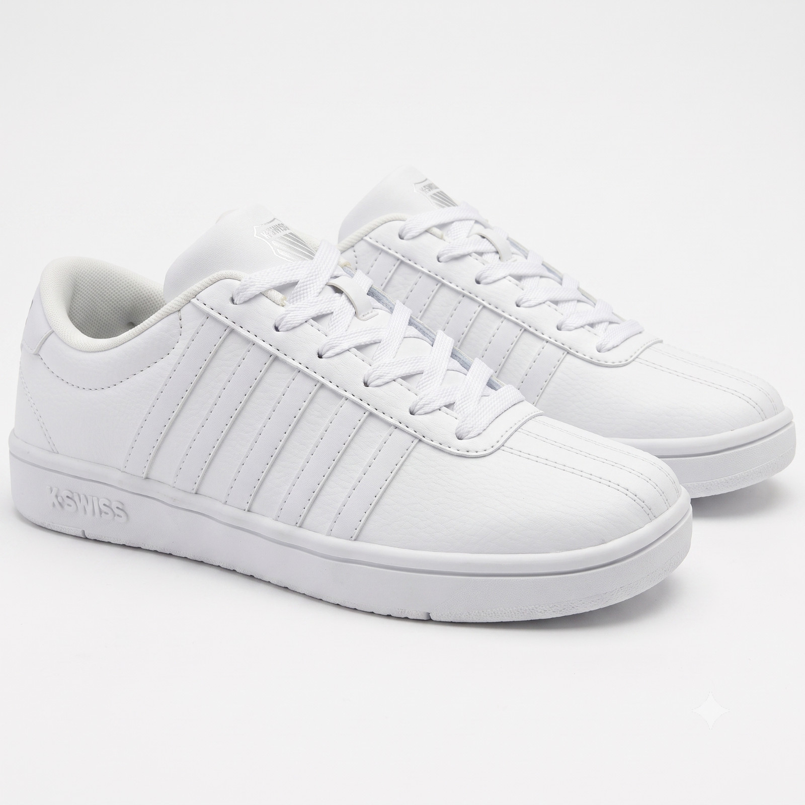 K-Swiss Women's Court Sneaker White Lightweight Synthetic Leather Athletic Shoes K-Swiss Women's Court Sneaker White Lightweight Synthetic Leather Athletic Shoes