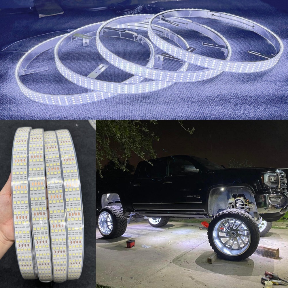 4Rings 15.5'' Quad Row Wheel Lights Strobe Pure White LED Rim Lights for Truck 4Rings 15.5'' Quad Row Wheel Lights Strobe Pure White LED Rim Lights for Truck