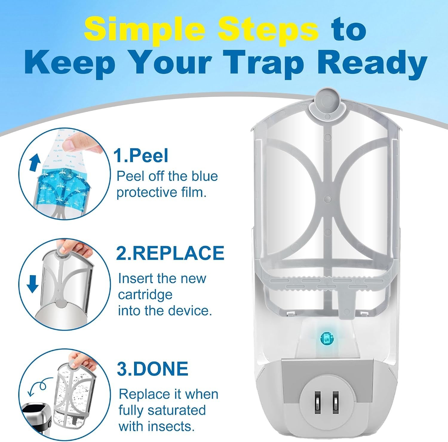 10 Pack Flying Trap REFILLS Compatible with Flying Insect Trap Refill
