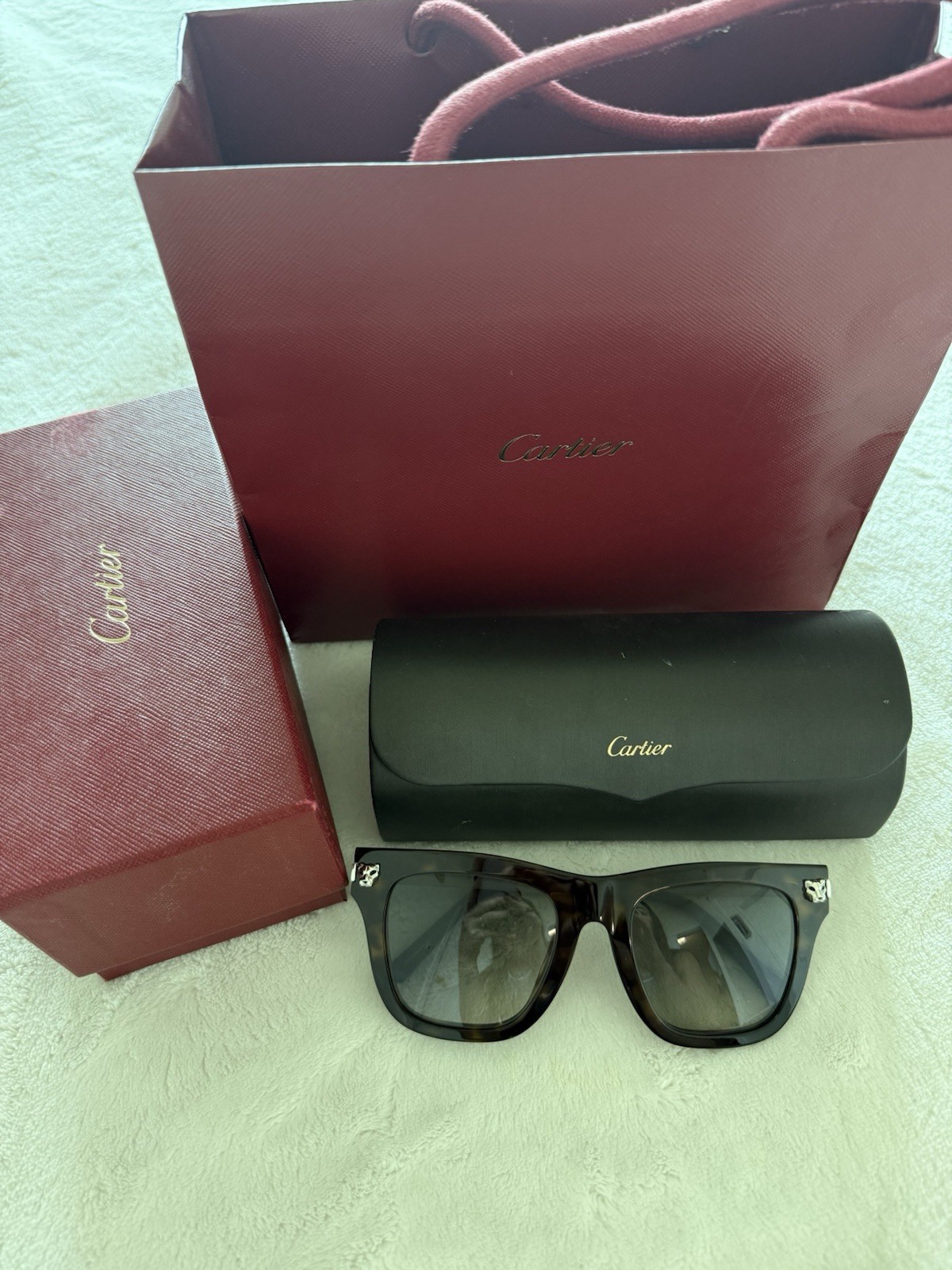 100% Authentic Cartier Panthere CT0025S-002 Sunglasses HavanaSilverGray 100% Authentic Cartier Panthere CT0025S-002 Sunglasses HavanaSilverGray