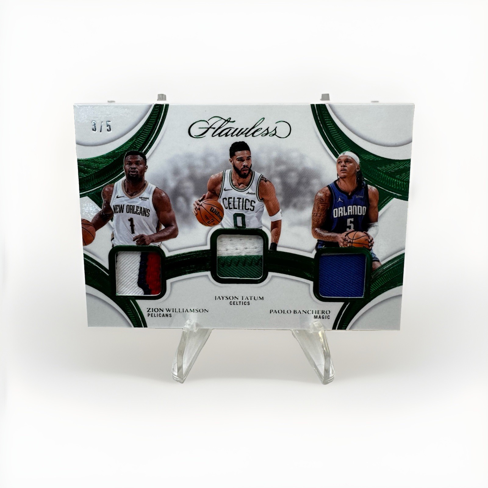 WILLIAMSON TATUM BANCHERO 2024-25 FLAWLESS TRIPLE EMERALD PATCHES /5 🔥🔥🔥 WILLIAMSON TATUM BANCHERO 2024-25 FLAWLESS TRIPLE EMERALD PATCHES /5 🔥🔥🔥
