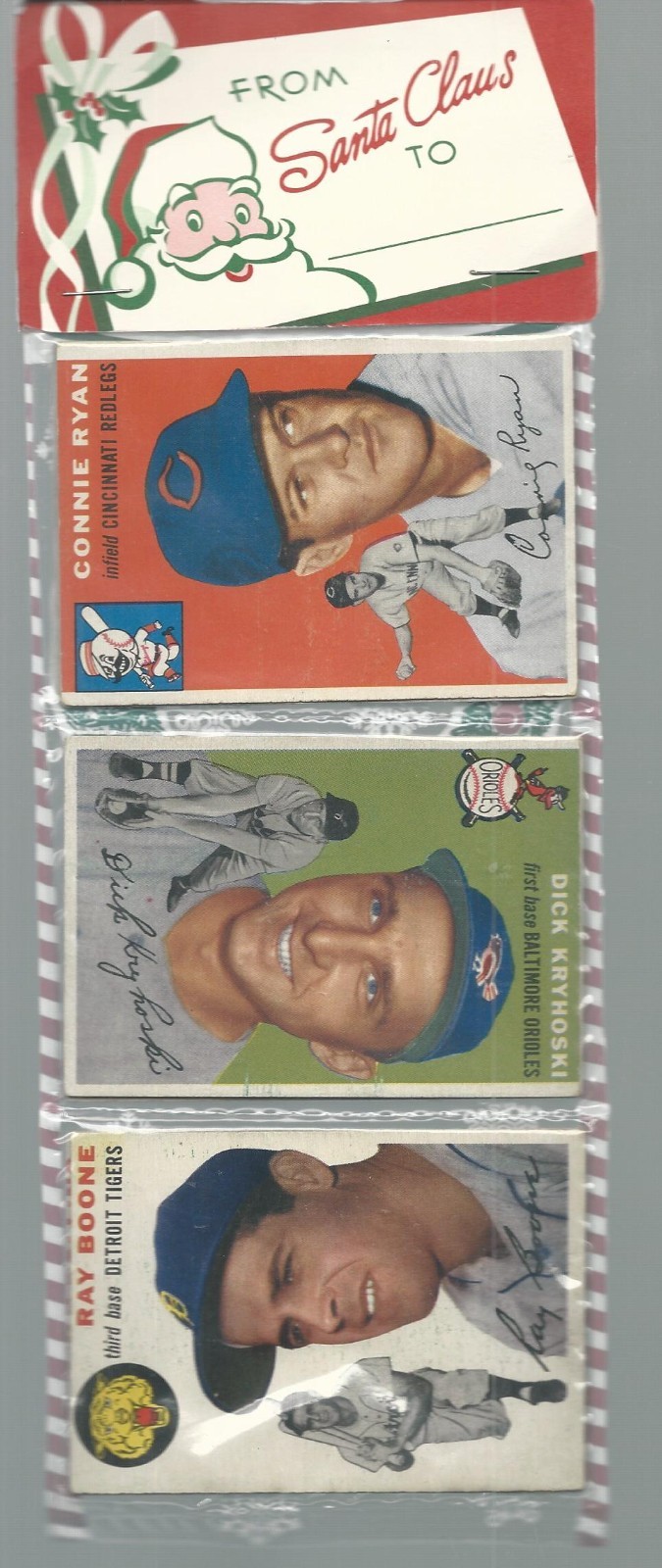 1954 TOPPS Christmas RACK PACK W HOFER WARREN SPAHN / POS: HANK AARON ROOKIE 1954 TOPPS Christmas RACK PACK W HOFER WARREN SPAHN / POS: HANK AARON ROOKIE
