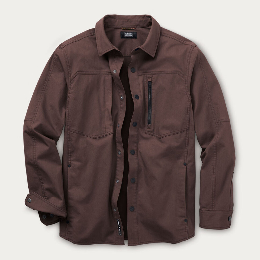 DULUTH Men's AKHG Stone Run Standard Fit Overshirt Roasted Smoked Hickory