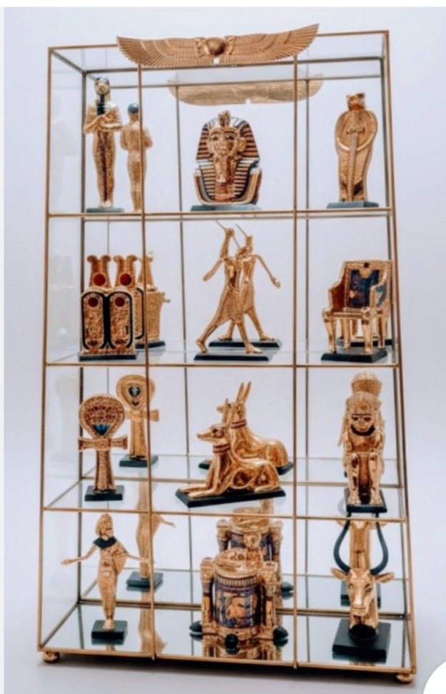 Franklin Mint Treasures of Tutankhamun Complete 12 Pc Set with Display Case Franklin Mint Treasures of Tutankhamun Complete 12 Pc Set with Display Case