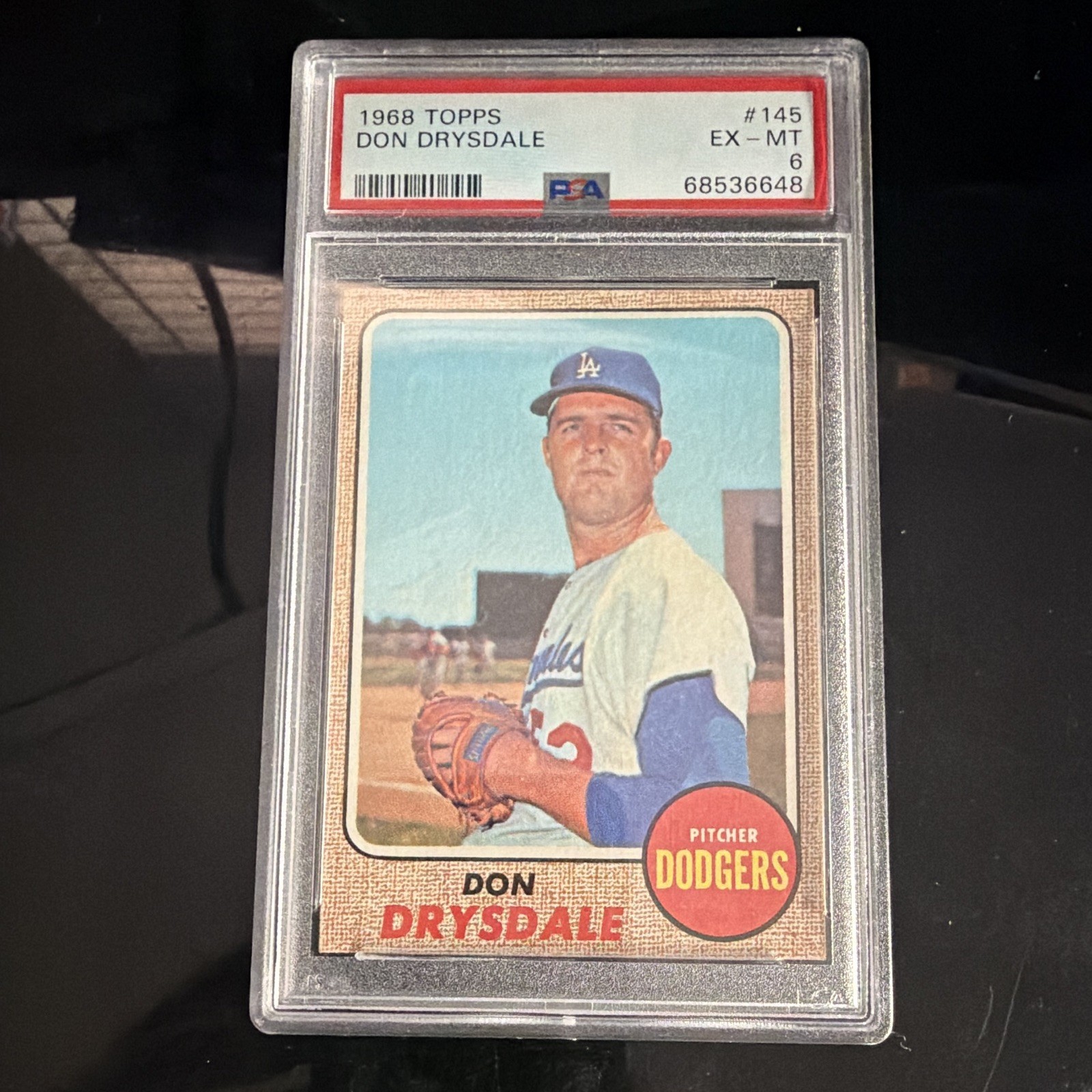 Topps Don Drysdale #145 Los Angeles Dodgers MLB Baseball 1968 Topps PSA 6 Topps Don Drysdale #145 Los Angeles Dodgers MLB Baseball 1968 Topps PSA 6